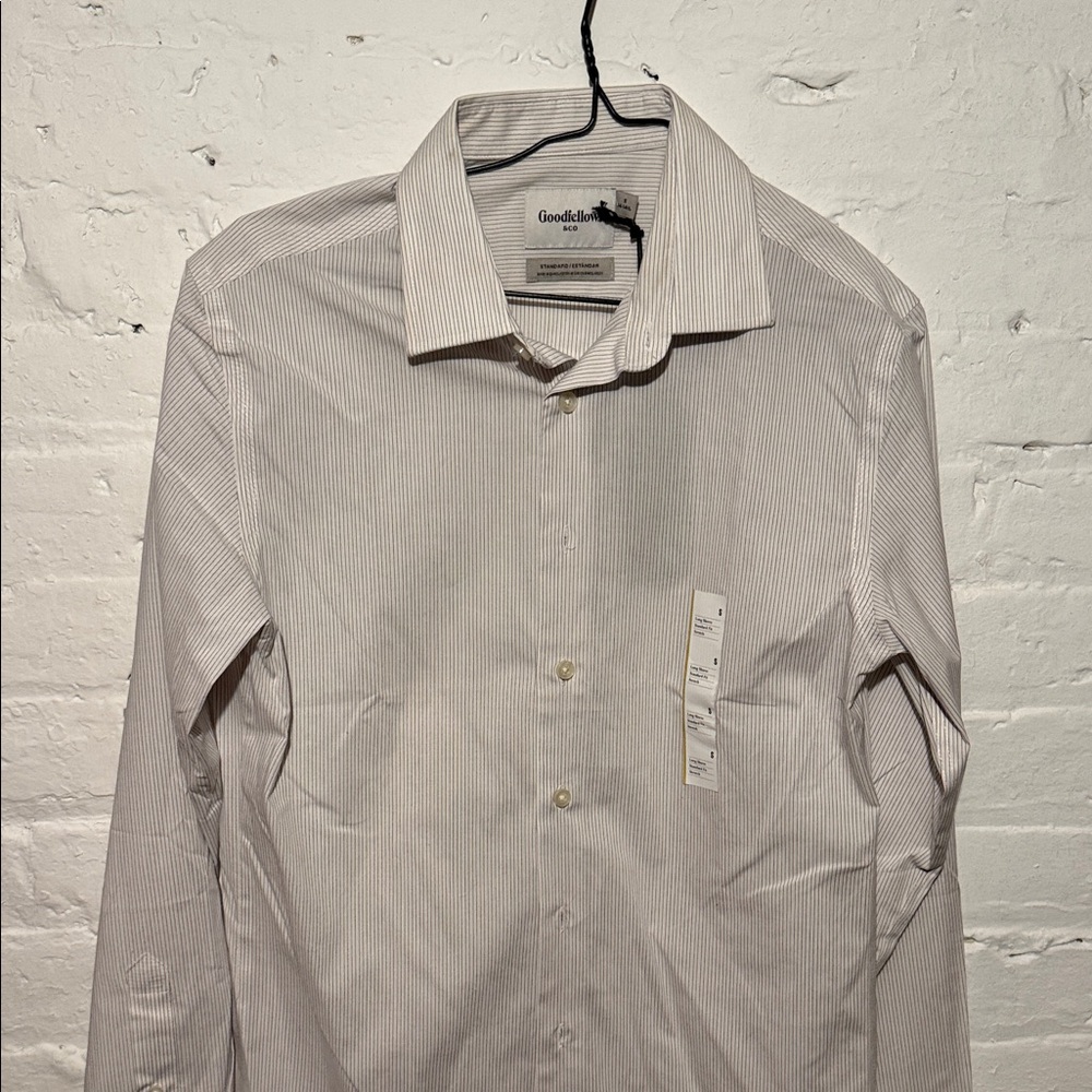 Goodfellow & Co White Striped Dress Shirt
